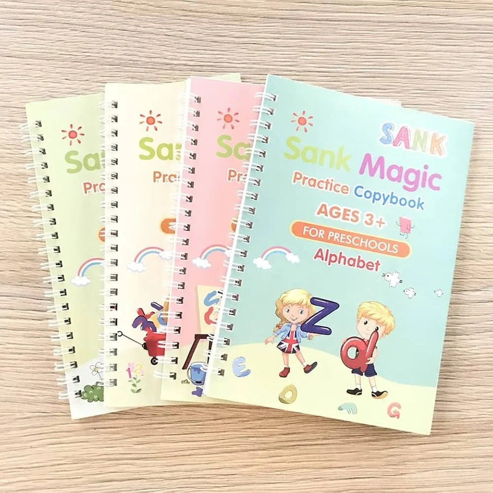 Sank Magic Practice Copybook | 4 Packs Reusable Writing Book