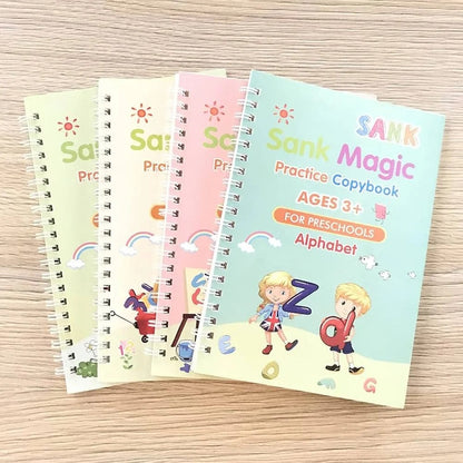 Sank Magic Practice Copybook | 4 Packs Reusable Writing Book