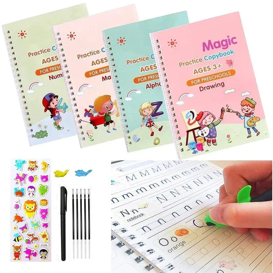 Sank Magic Practice Copybook | 4 Packs Reusable Writing Book