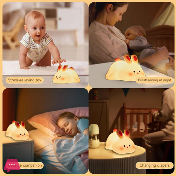 Silicone Rabbit Lamp With Touch Sensor